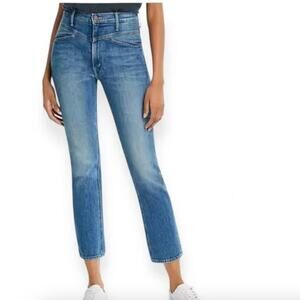 Mother Denim Women's Jeans The Dazzler Yoke Front Ankle Blue Wander Dust 28
